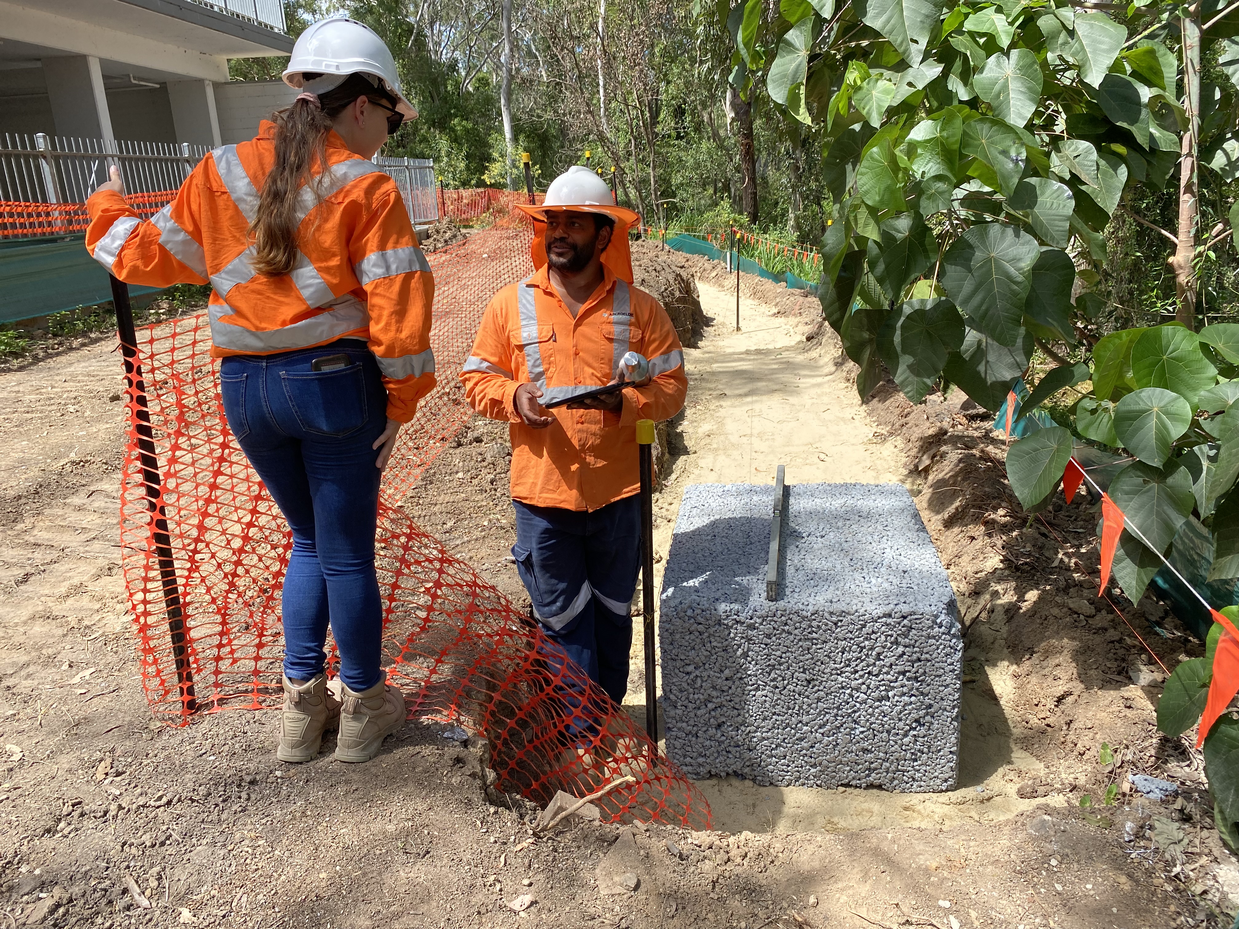 People on site at the Minnippi Parklands Shared Path
