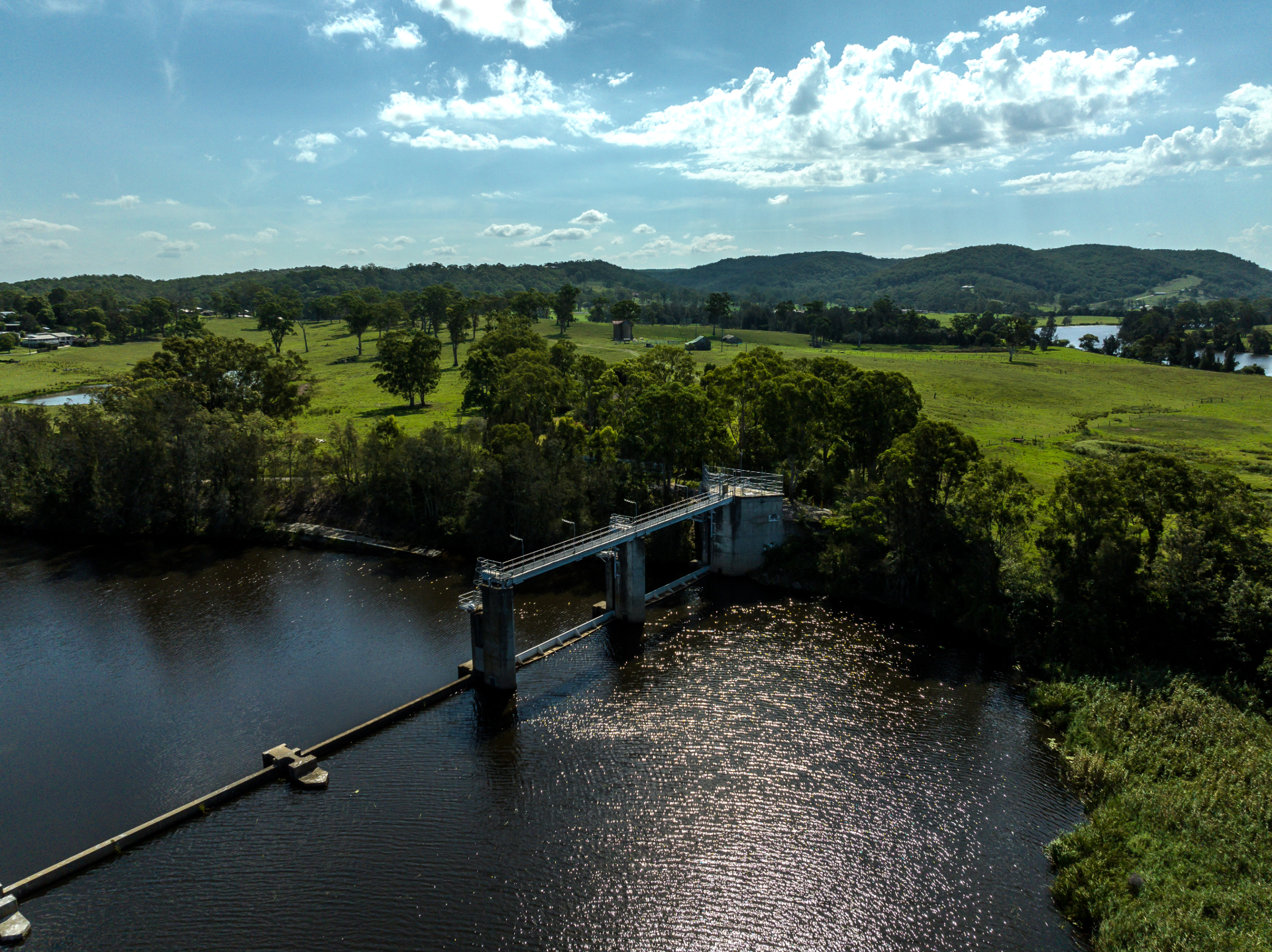 Construction works during the Seaham Weir Refurbishment