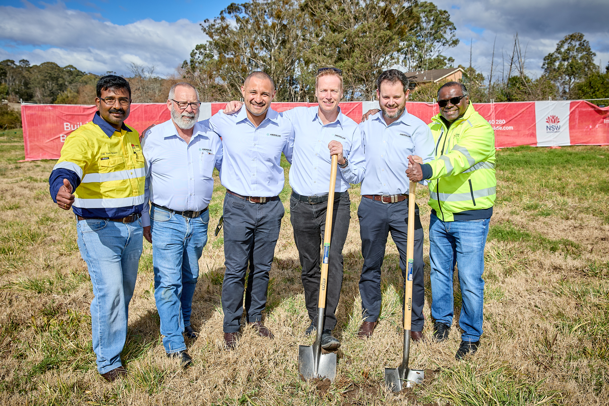 Representatives from Abergeldie and Transport for NSW at the Pitt Town Bypass sod turn