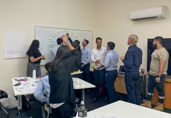 Team building at head office in Regents Park