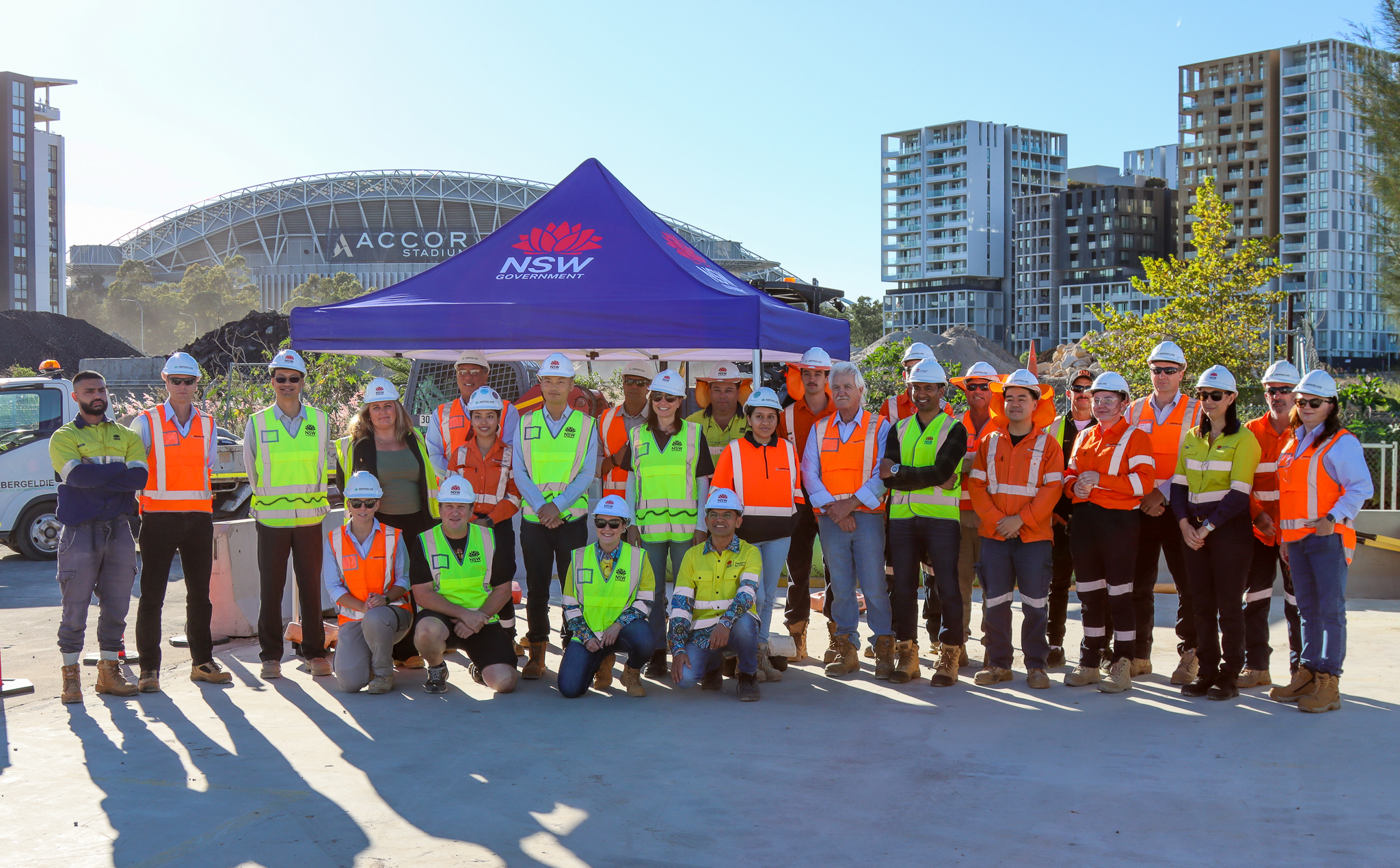 Abergeldie and Transport for NSW team at the Hill Road Upgrade