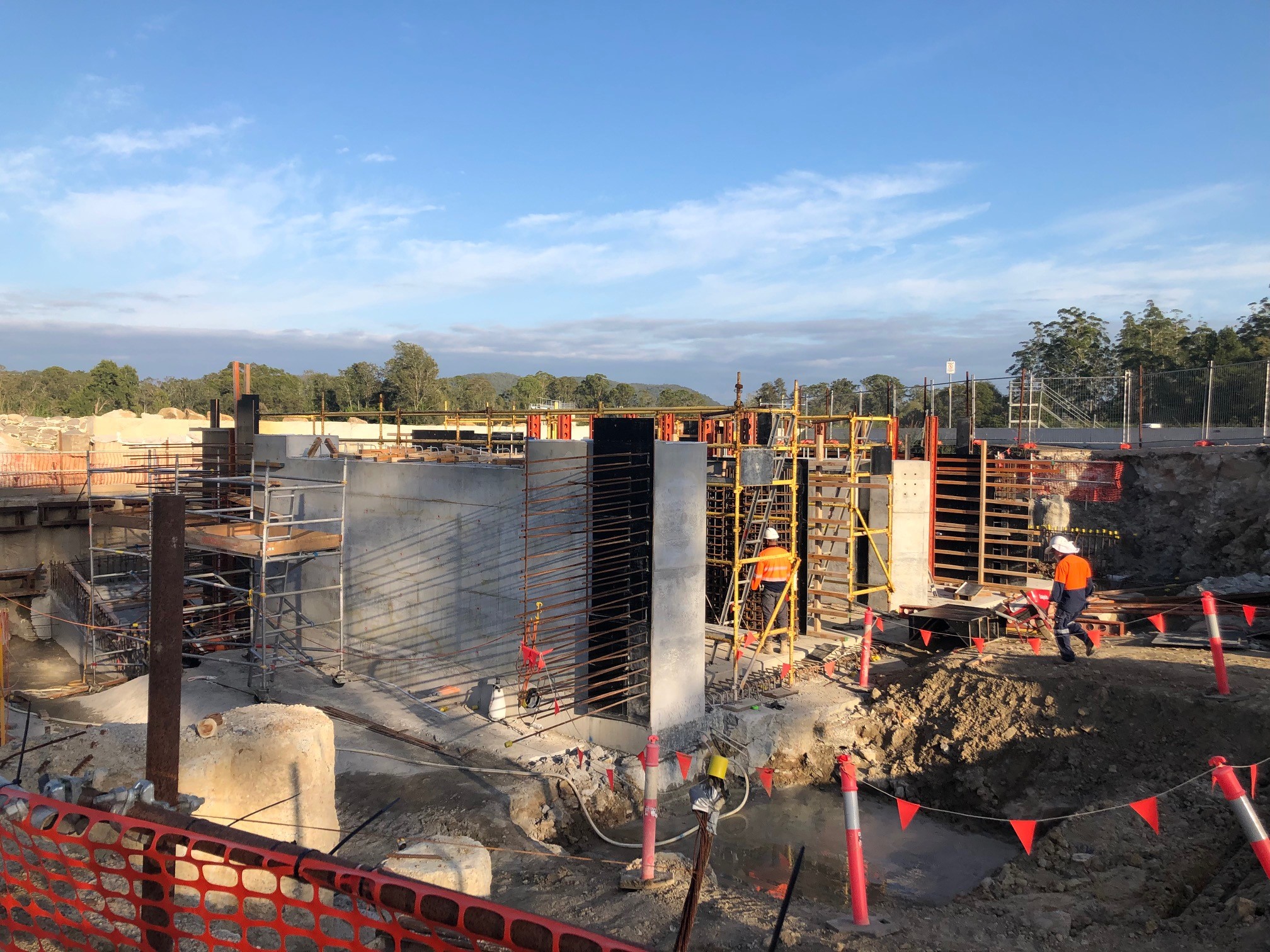 Construction works during the Seaham Weir Refurbishment