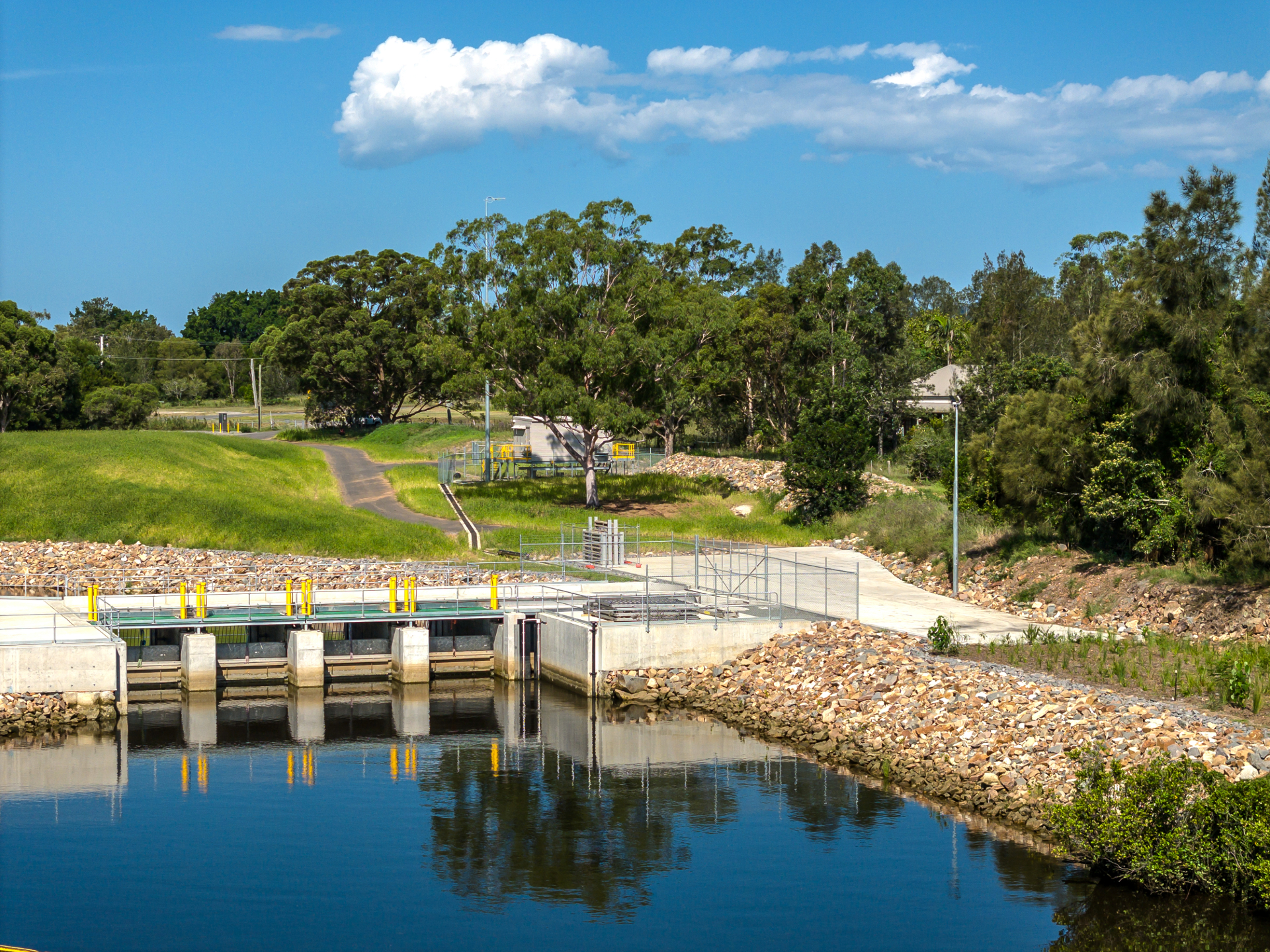 Construction works during the Seaham Weir Refurbishment